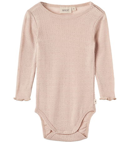 Wheat Bodysuit l/s - Wool/Silk - Liea - Pale Lilac w. Pointelle