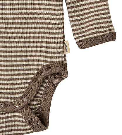 Wheat Bodysuit l/s - Wool - Rib - Lucca - Wood Stripe Wheat Bodysuit l/s - Wool - Rib - Lucca - Wood Stripe