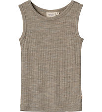 Wheat Onderhemd - Wol/Zijde - Rib - Iggy - Khaki Melange Wheat Onderhemd - Wol/Zijde - Rib - Iggy - Khaki Melange