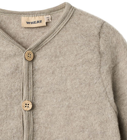 Wheat Cardigan - Wool fleece - Kari - Khaki Melange