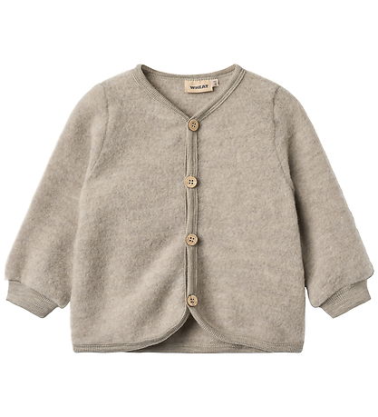 Wheat Cardigan - Wool fleece - Kari - Khaki Melange