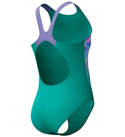 Speedo Swimsuit - Printed Pulseback - Green/Pink