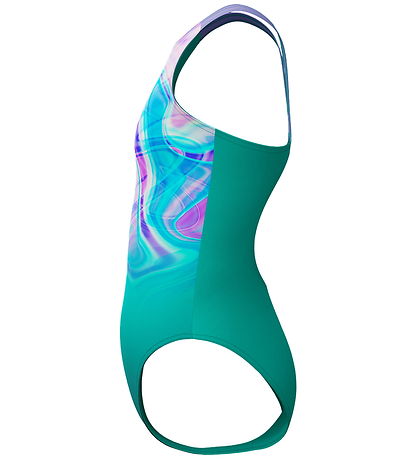 Speedo Swimsuit - Printed Pulseback - Green/Pink