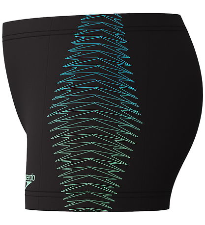 Speedo Swim Trunks - Plastisol Placement - Black w. Green