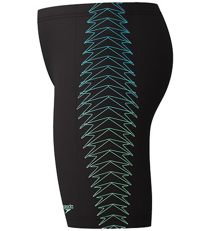 Speedo Swim Trunks - Plastisol Placement - Black w. Green