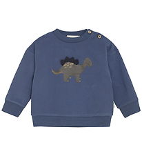 Minymo Sweatshirt - Vintage Indigo w. Dino Minymo Sweatshirt - Vintage Indigo w. Dino