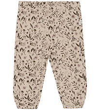 Minymo Sweatpants - Smoke Gray w. Flowers Minymo Sweatpants - Smoke Gray w. Flowers