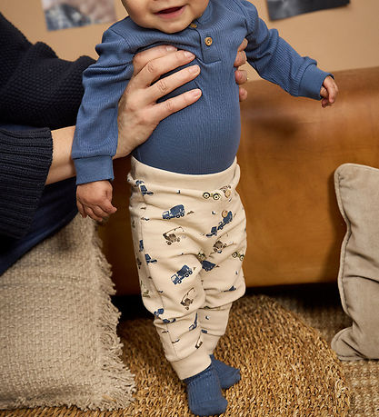 Minymo Sweatpants - Oxford Tan m. Arbetsmaskiner Minymo Sweatpants - Oxford Tan m. Arbetsmaskiner