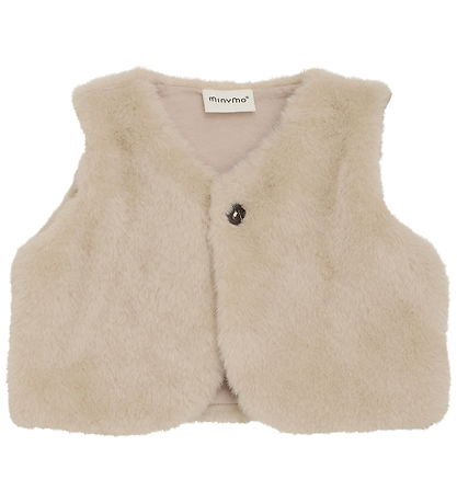 Minymo Waistcoat - Faux Fur - Smoke Gray