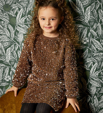 Minymo Skirt - Velvet - Woodrose w. Sequins