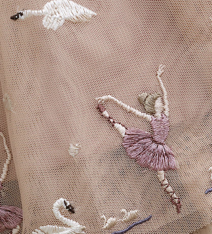 Minymo Tulle Skirt - Shadow Gray w. Embroidery