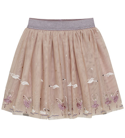 Minymo Tulle Skirt - Shadow Gray w. Embroidery