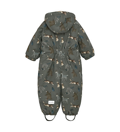 Minymo Snowsuit - Dark Gold Grey w. Print