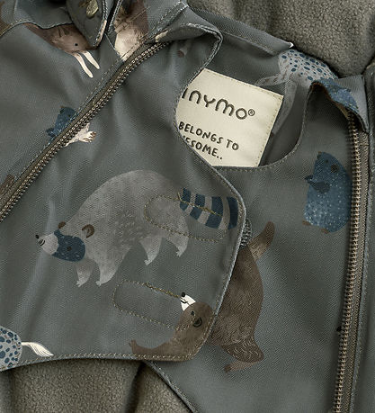 Minymo Snowsuit - Dark Gold Grey w. Print