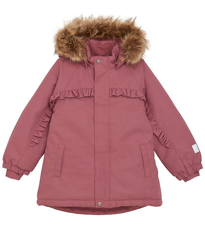 Minymo Winter Coat - Withered Rose w. Ruffles