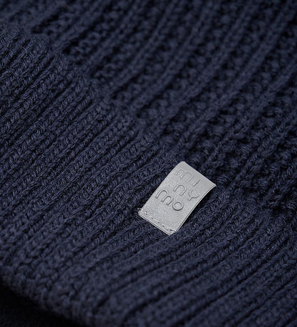 Minymo Beanie w. Fleece - Wool/Acrylic - Parisian Night w. Pom-P