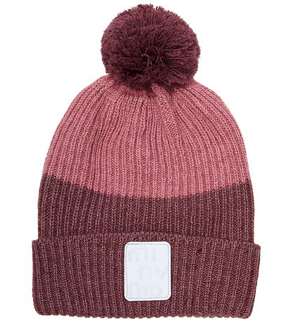 Minymo Beanie w. Fleece - Wool/Acrylic - Catawba Grape w. Pom-Po