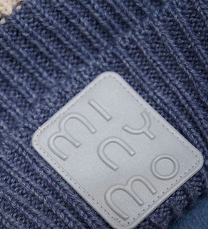 Minymo Beanie w. Fleece - Wool/Acrylic - Parisian Night w. Pom-P
