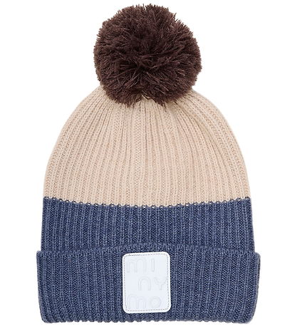 Minymo Beanie w. Fleece - Wool/Acrylic - Parisian Night w. Pom-P