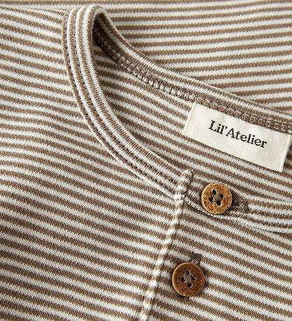 Lil' Atelier Bluse – NmmOhio – Slim – Turteltaube/Sepia-Tönung
