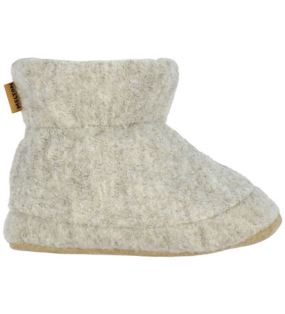 Melton Hausschuhe - Wolle - Beige Melange Melton Hausschuhe - Wolle - Beige Melange