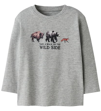 Name It Blouse - NmmOris - Grey Melange w. Animals Name It Blouse - NmmOris - Grey Melange w. Animals