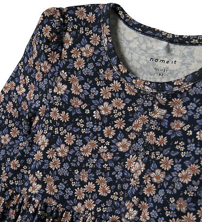 Name It Kjóll - NmfOalia - Dökkblátt Blazer M. Blóm