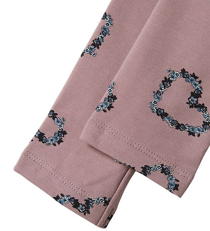Name It Leggings m. Fleece - NmfOlukria - Paddsvamp m. Hjärtan