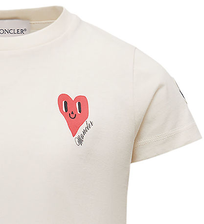 Moncler T-shirt - Cream w. Heart