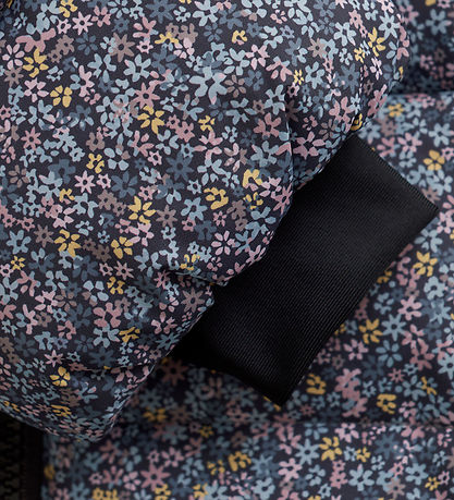 Color Kids Polstret Jakke - Quilt - Fantom m. Blomster