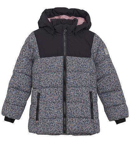 Color Kids Polstret Jakke - Quilt - Fantom m. Blomster