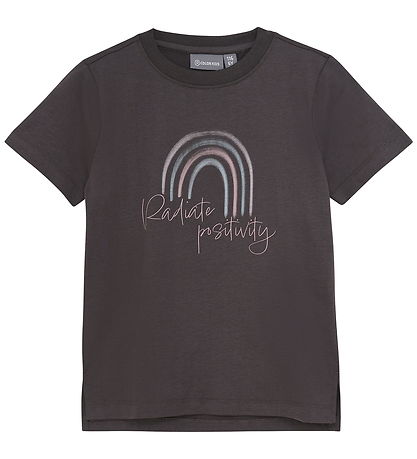 Color Kids T-shirt w. Print - Phantom Color Kids T-shirt w. Print - Phantom