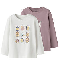 Chemisier Name It - NmfVeen - 2 Pack - Champignon/Bright White/H Chemisier Name It - NmfVeen - 2 Pack - Champignon/Bright White/H