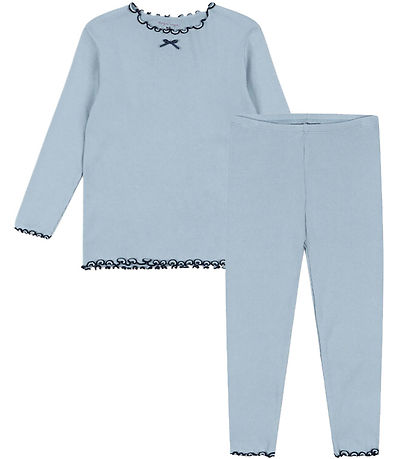 Konges Sløjd Set - Blouse/Leggings - Rib - Rivi - Blue Fog Konges Sløjd Set - Blouse/Leggings - Rib - Rivi - Blue Fog