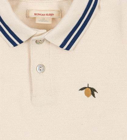 Konges Sløjd Pólóskyrta - Piqué - Florian - Antique White