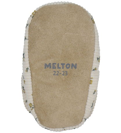 Melton Flauelsskór - Núna - Floral - Ecru