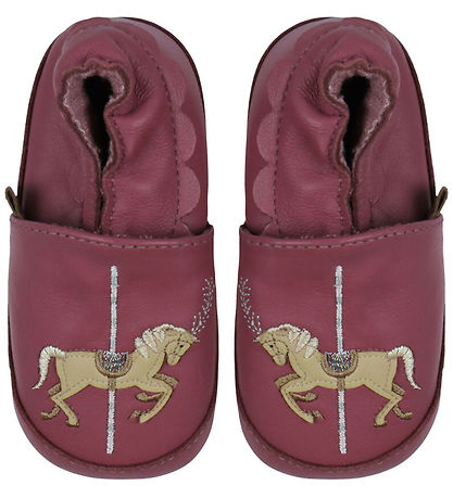 Melton Soft Sole Leather Shoes - Carousel - Red Violet