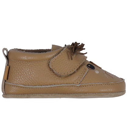Melton Leder-Krabbelschuhe - Noos - Eule - Keks