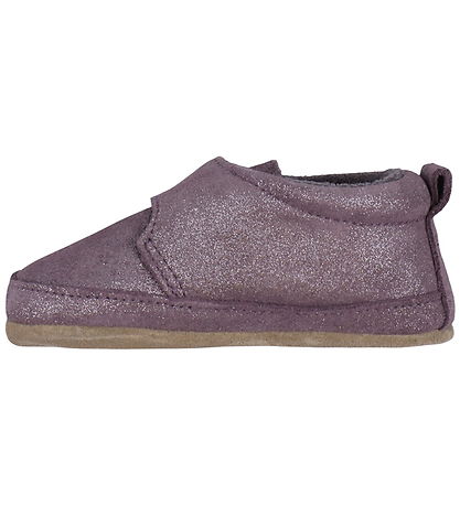 Melton Leder-Krabbelschuhe - Noos - Shimmer - Purple Dove