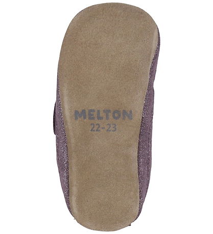 Melton Leder-Krabbelschuhe - Noos - Shimmer - Purple Dove