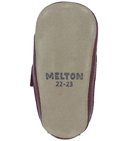 Melton Leder-Krabbelschuhe - Pilz - Bordeaux