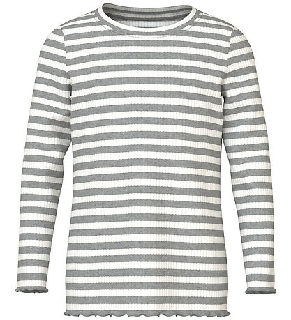 Name It Blouse - Rib - NmfVemma - Grey Melange/Cloud Dancer Name It Blouse - Rib - NmfVemma - Grey Melange/Cloud Dancer