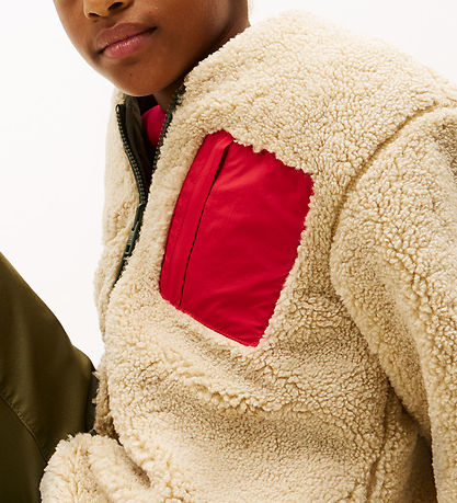 Veste polaire Tommy Hilfiger - Réversible - Étain Green/Beige