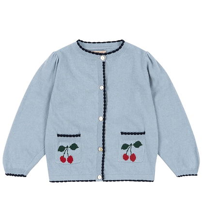 Konges Sløjd Cardigan - Cotton/Wool - Knitted - Alexa - Blue Fog