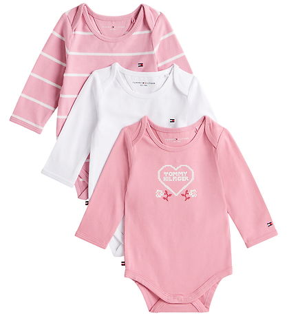 Tommy Hilfiger Gift Box - Bodysuits l/s - 3-Pack - Mystic Pink
