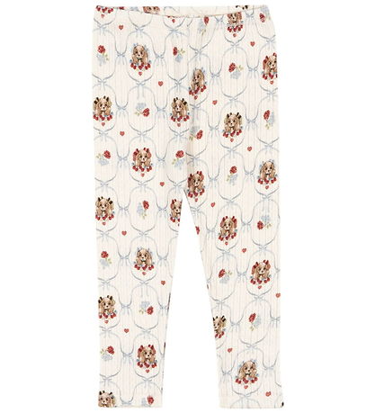 Konges Sløjd Leggings - Rib - Minnie - Puppy w. Pointelle