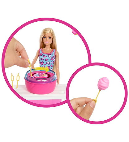 Barbie Puppe - 30 cm - Mysteries Cotton Candy & Games Spielset