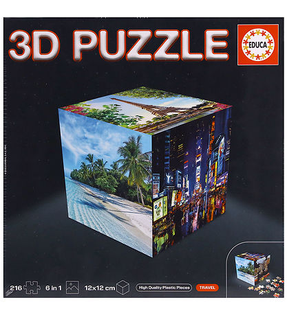 Educa 3D Jigsaw Puzzle - 216 Bricks - Cube Travel Educa 3D Jigsaw Puzzle - 216 Bricks - Cube Travel
