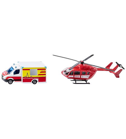Ambulance et hélicoptère Siku - Mercedes-Benz Sauvetage et Helic