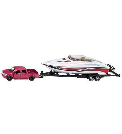Siku Car w. Boat - Ford F150 w. Motorboat - 1:55 - Red/White